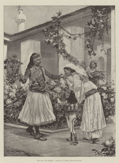 Su señor y maestro, una escena en una casa del norte de Albania de Richard Caton Woodville junior